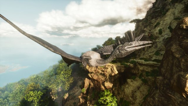 A flying Quetzal in ARK: Survival Ascended