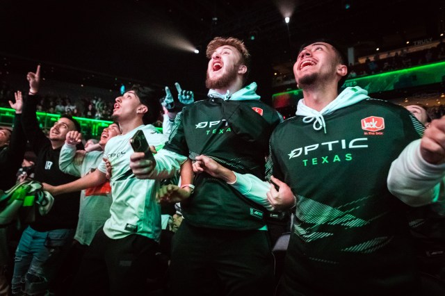 OpTic fans cheering on their favorite Call of Duty team from the stands.