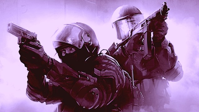 CS:GO default graphic showing two soldiers on a pink background.