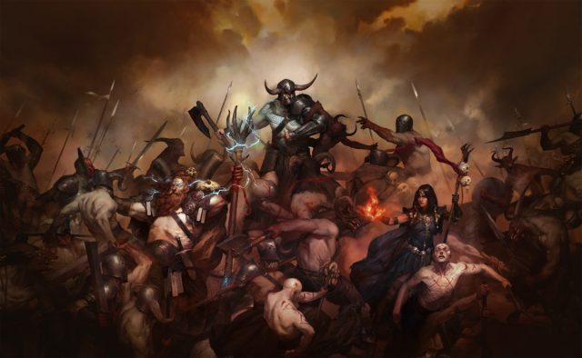 Artwork of the heroes of Diablo 4.