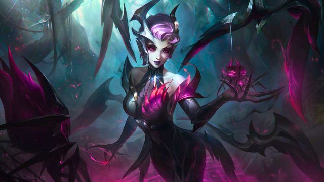 Elise in her Coven Elise Skin in League of Legends