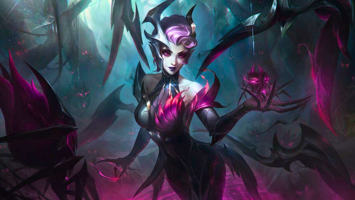 Elise in her Coven Elise Skin in League of Legends
