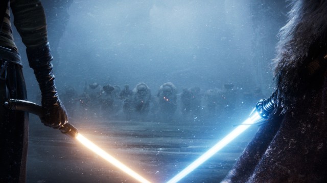 Star Wars Eclipse image showing characters holding Lightsabers.