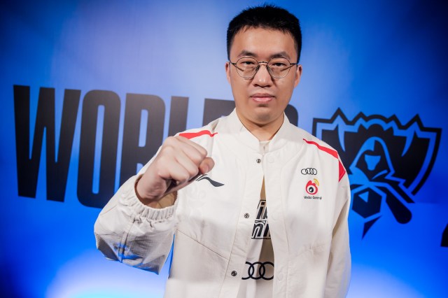 Li "Xiaohu" Yuanhao of Weibo Gaming at the League of Legends World Championship 2023.