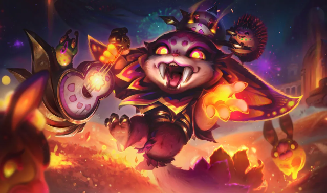 Gnar with teeth happily jumping