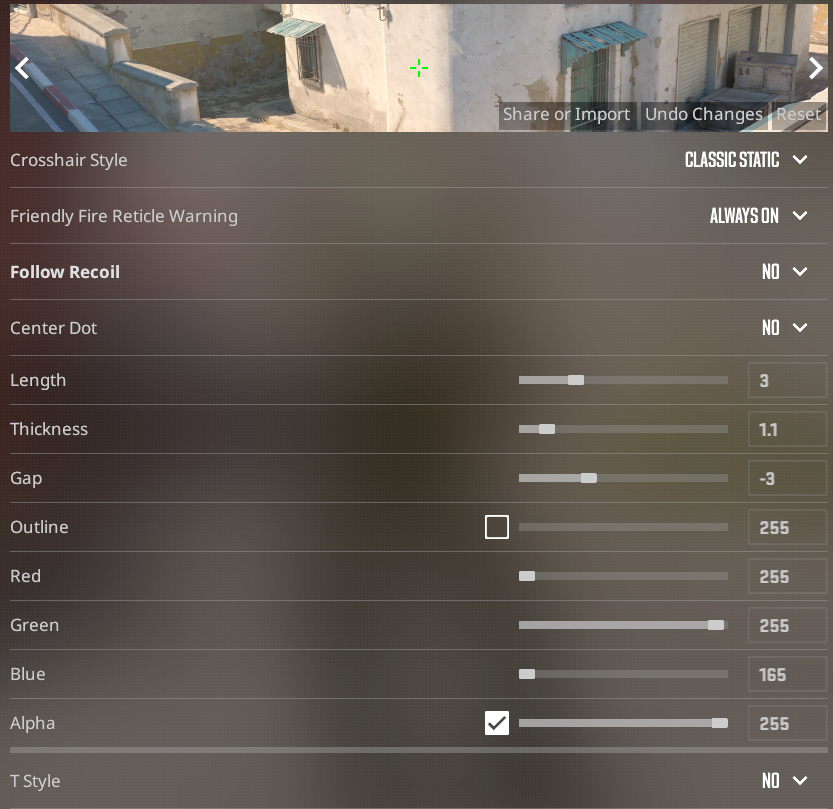 A screenshot of the CS2 settings menu with a variety of settings highlighted.