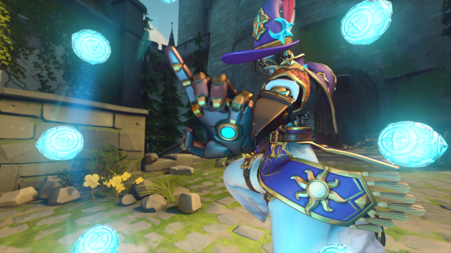 Zenyatta channels his orbs while wearing his Astronomer skin that can be earned in the season five battle pass.