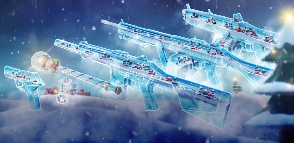 The Snowfall skin bundle in VALORANT.