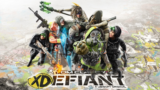 Xdefiant characters on a poster with the logo and ubisoft down the bottom